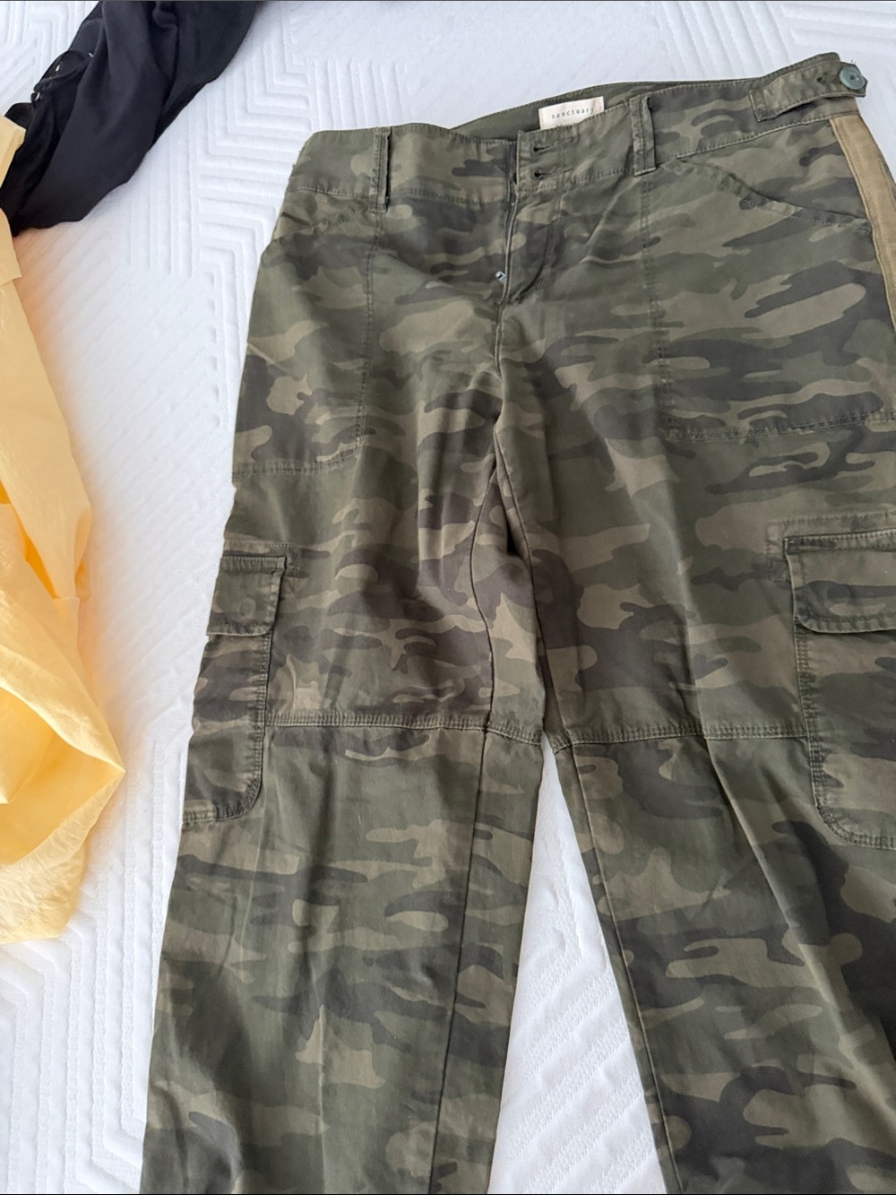Sanctuary Camo Cargo Pants in Olive & Dark Green - Picture 1 of 10